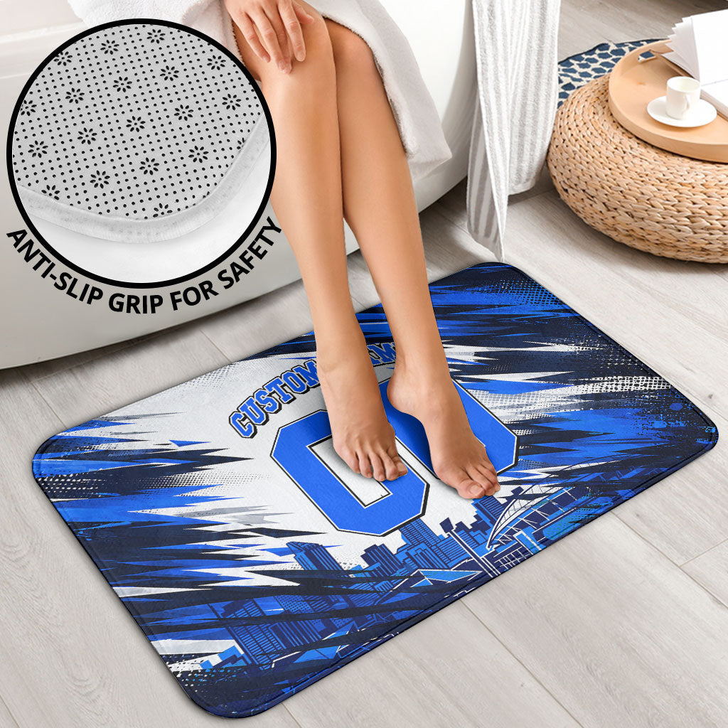 Personalised Adelaide Strikers Cricket Fan Pride Bathroom Set Dynamic Cricket Graphic Art With Adelaide City Skyline