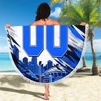 Personalised Adelaide Strikers Cricket Fan Pride Beach Blanket Dynamic Cricket Graphic Art With Adelaide City Skyline