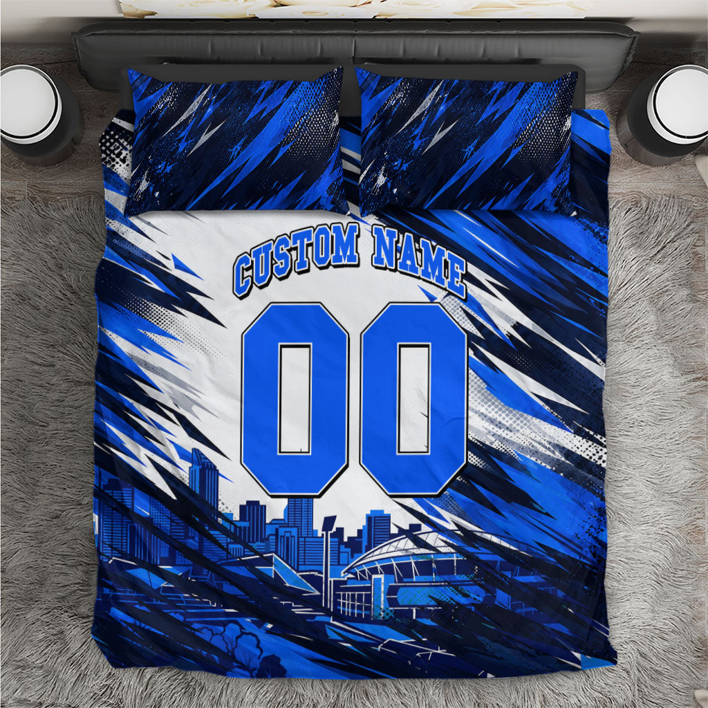 Personalised Adelaide Strikers Cricket Fan Pride Bedding Set Dynamic Cricket Graphic Art With Adelaide City Skyline