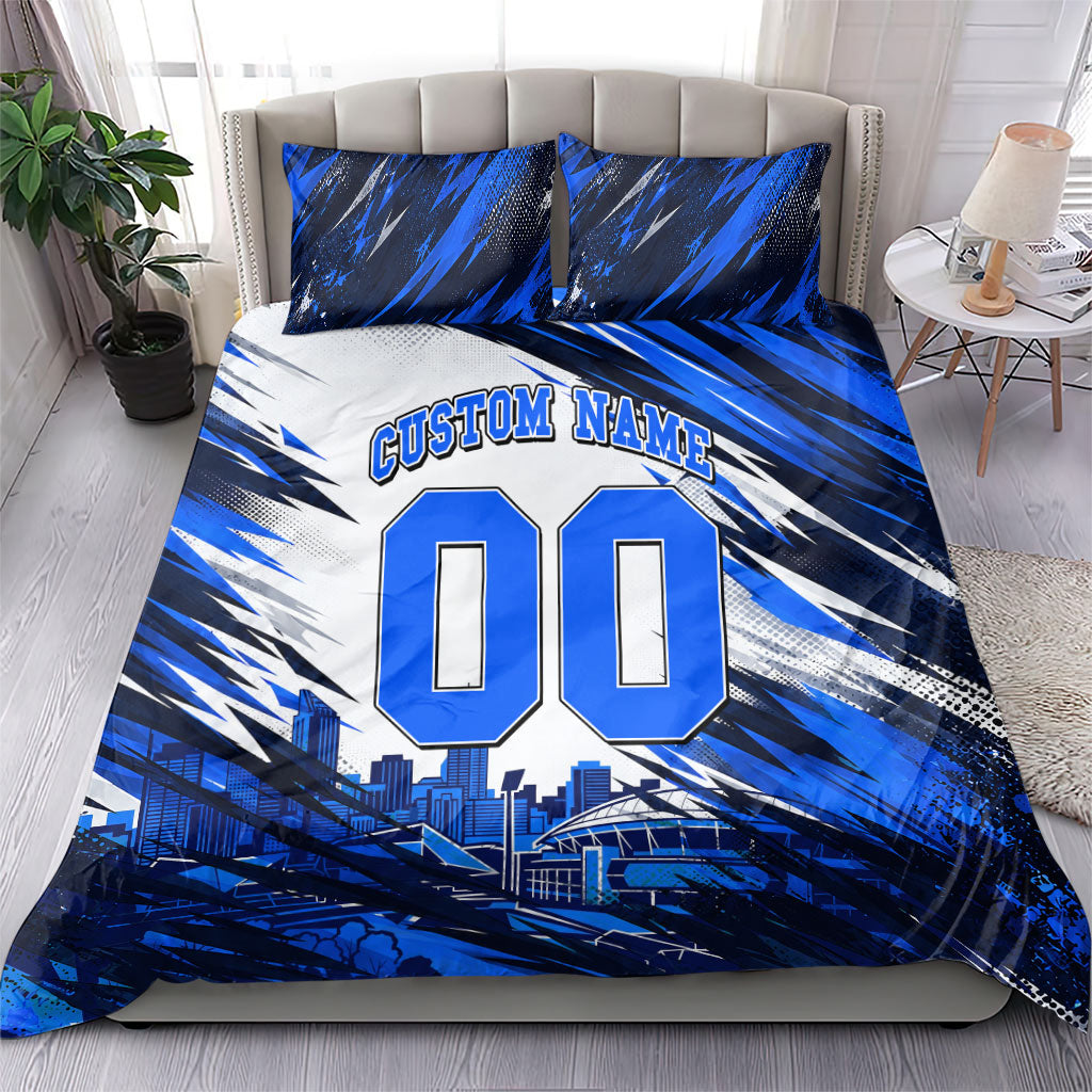 Personalised Adelaide Strikers Cricket Fan Pride Bedding Set Dynamic Cricket Graphic Art With Adelaide City Skyline