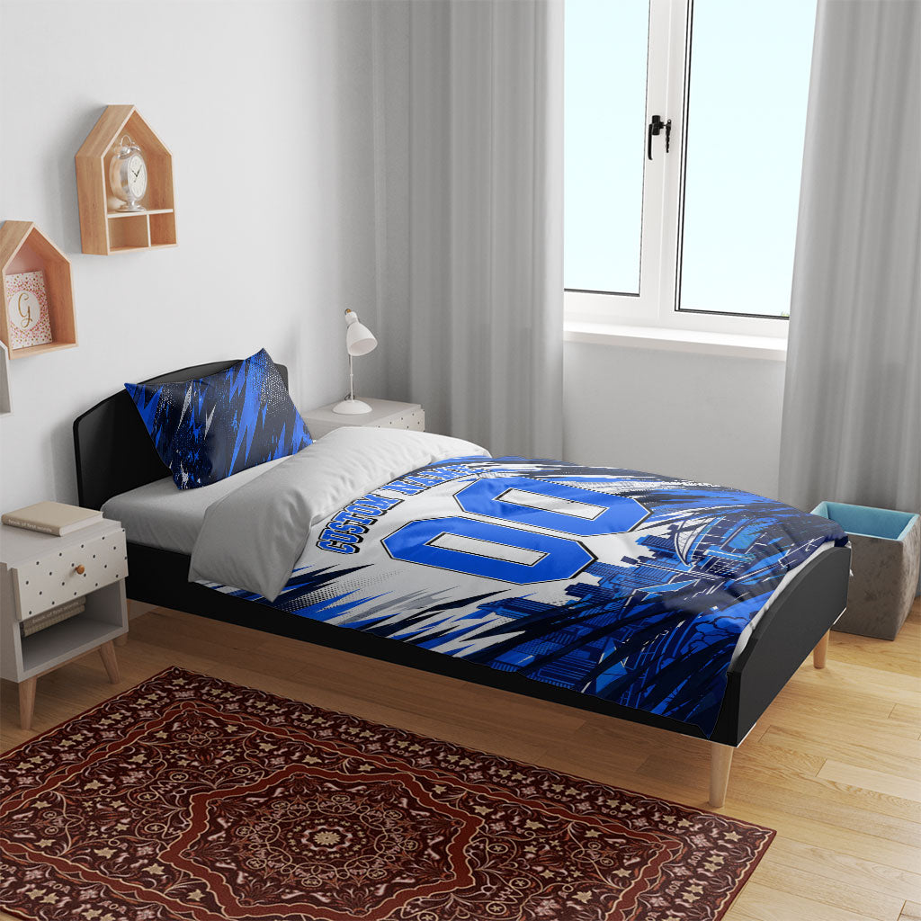 Personalised Adelaide Strikers Cricket Fan Pride Bedding Set Dynamic Cricket Graphic Art With Adelaide City Skyline