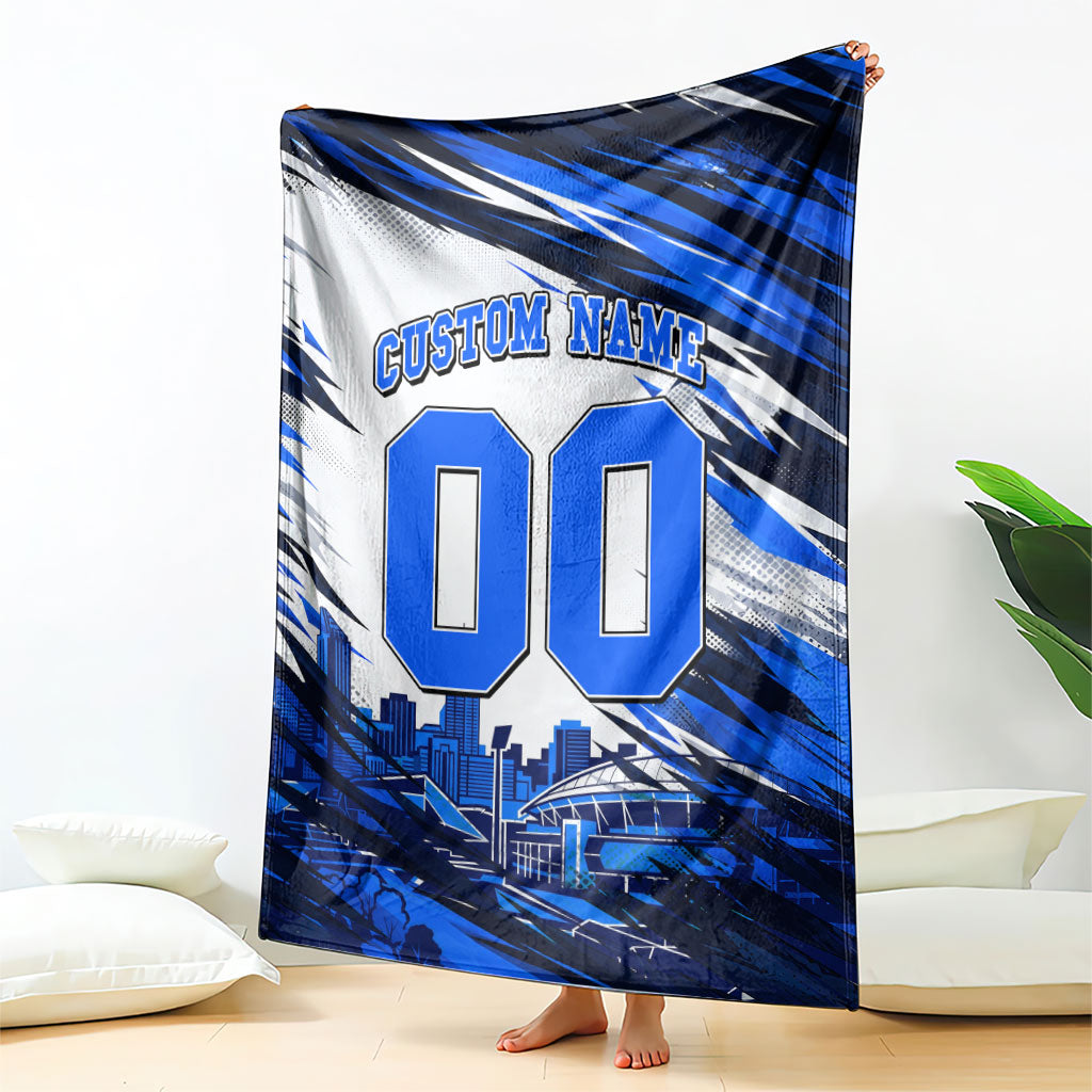 Personalised Adelaide Strikers Cricket Fan Pride Blanket Dynamic Cricket Graphic Art With Adelaide City Skyline