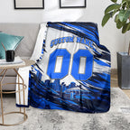 Personalised Adelaide Strikers Cricket Fan Pride Blanket Dynamic Cricket Graphic Art With Adelaide City Skyline