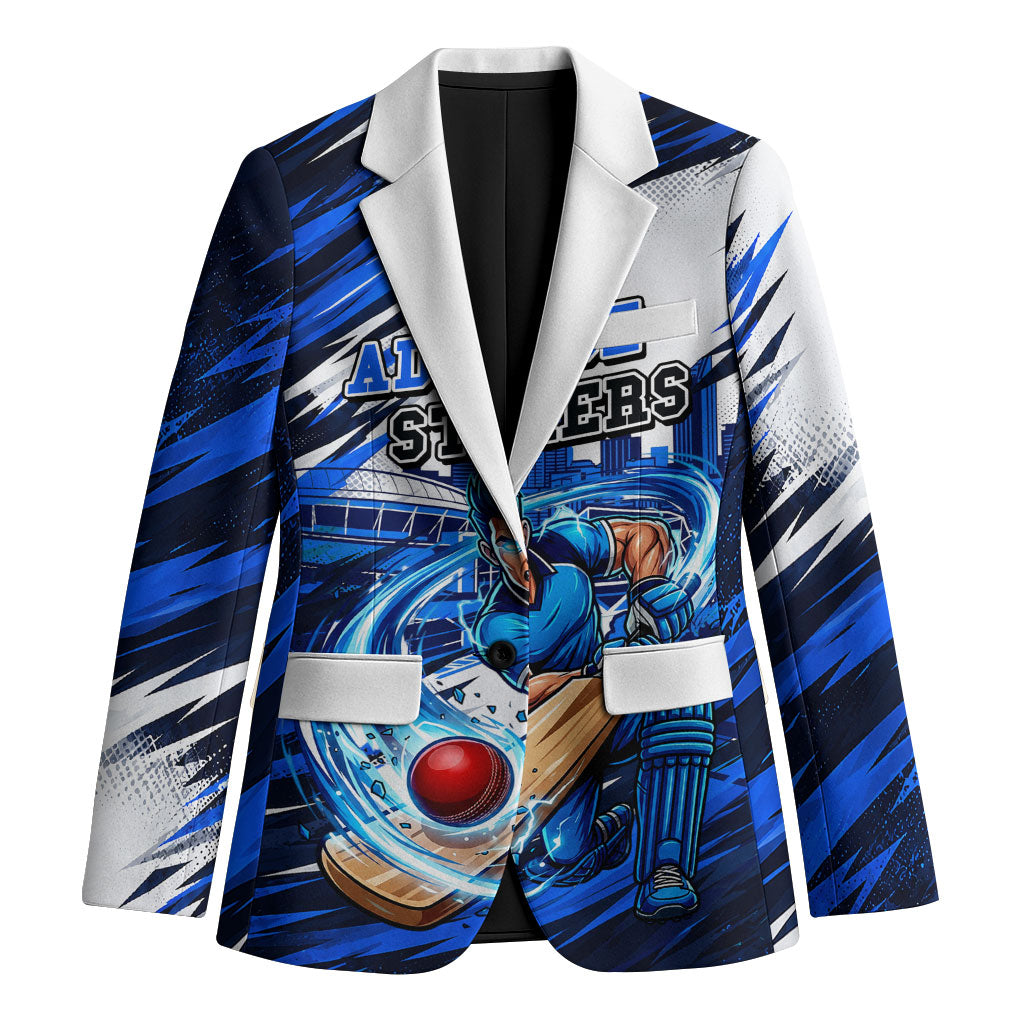 Personalised Adelaide Strikers Cricket Fan Pride Blazer Dynamic Cricket Graphic Art With Adelaide City Skyline