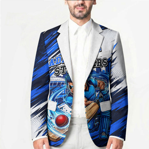Personalised Adelaide Strikers Cricket Fan Pride Blazer Dynamic Cricket Graphic Art With Adelaide City Skyline
