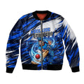Personalised Adelaide Strikers Cricket Fan Pride Bomber Jacket Dynamic Cricket Graphic Art With Adelaide City Skyline