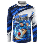 Personalised Adelaide Strikers Cricket Fan Pride Button Sweatshirt Dynamic Cricket Graphic Art With Adelaide City Skyline