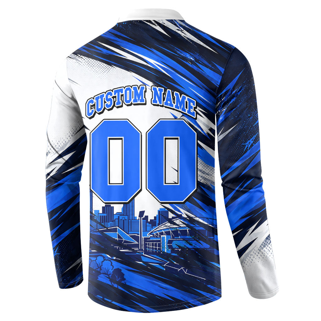Personalised Adelaide Strikers Cricket Fan Pride Button Sweatshirt Dynamic Cricket Graphic Art With Adelaide City Skyline