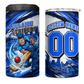 Personalised Adelaide Strikers Cricket Fan Pride 4 in 1 Can Cooler Tumbler Dynamic Cricket Graphic Art With Adelaide City Skyline