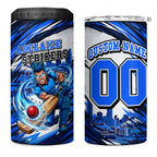 Personalised Adelaide Strikers Cricket Fan Pride 4 in 1 Can Cooler Tumbler Dynamic Cricket Graphic Art With Adelaide City Skyline