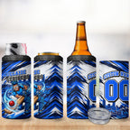 Personalised Adelaide Strikers Cricket Fan Pride 4 in 1 Can Cooler Tumbler Dynamic Cricket Graphic Art With Adelaide City Skyline