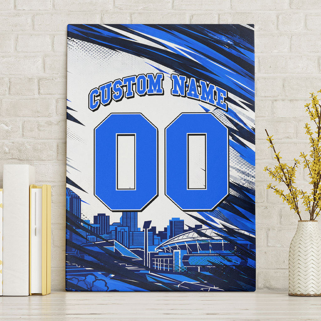 Personalised Adelaide Strikers Cricket Fan Pride Canvas Wall Art Dynamic Cricket Graphic Art With Adelaide City Skyline