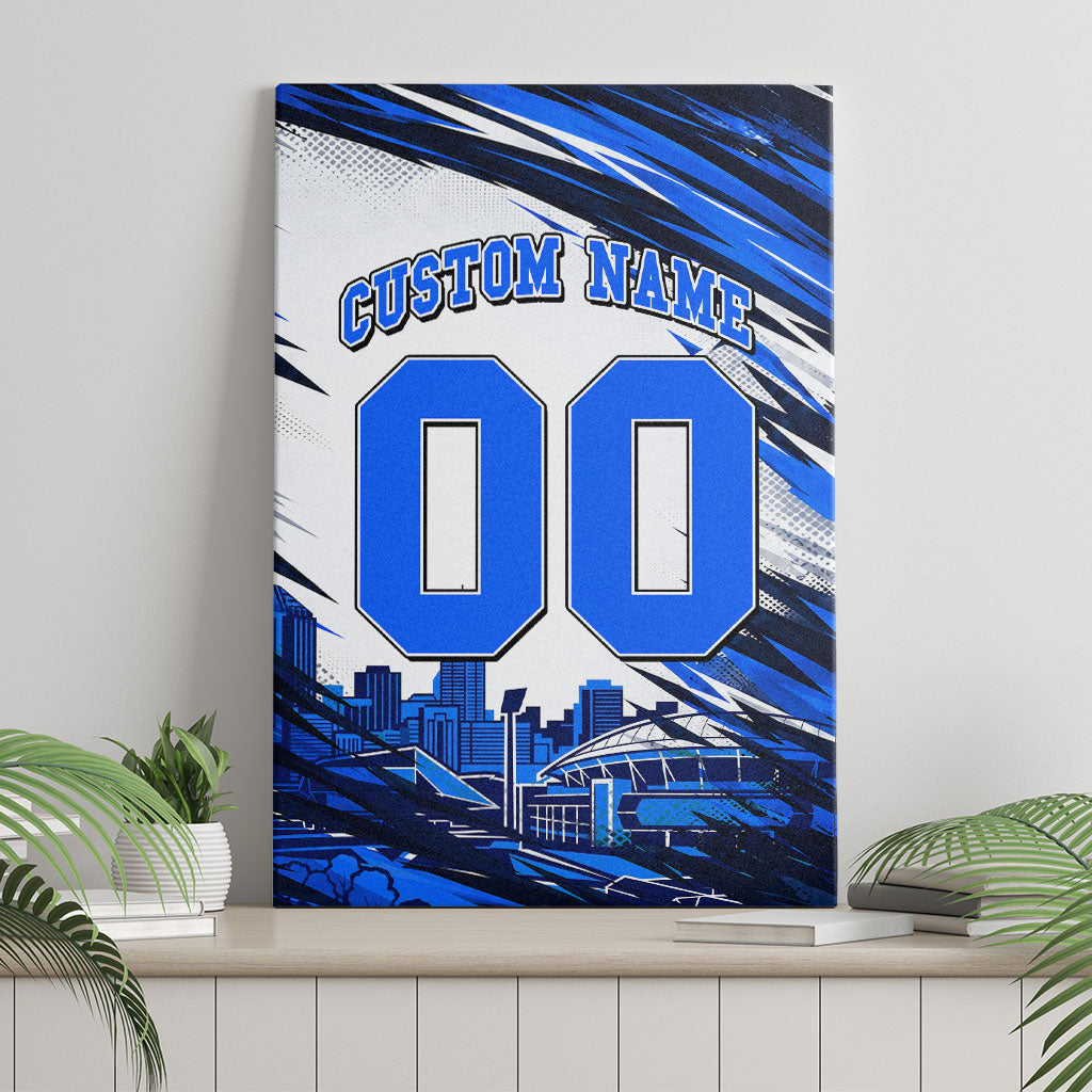 Personalised Adelaide Strikers Cricket Fan Pride Canvas Wall Art Dynamic Cricket Graphic Art With Adelaide City Skyline