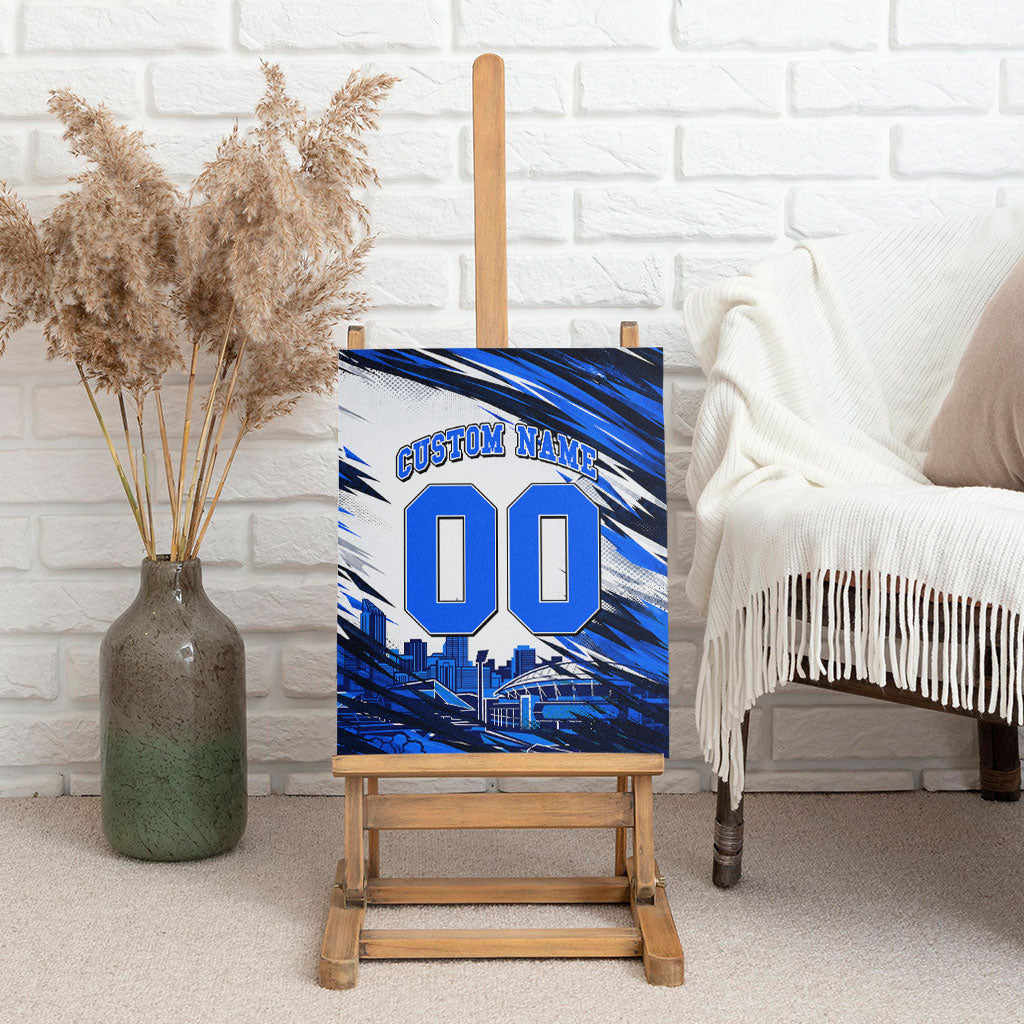 Personalised Adelaide Strikers Cricket Fan Pride Canvas Wall Art Dynamic Cricket Graphic Art With Adelaide City Skyline