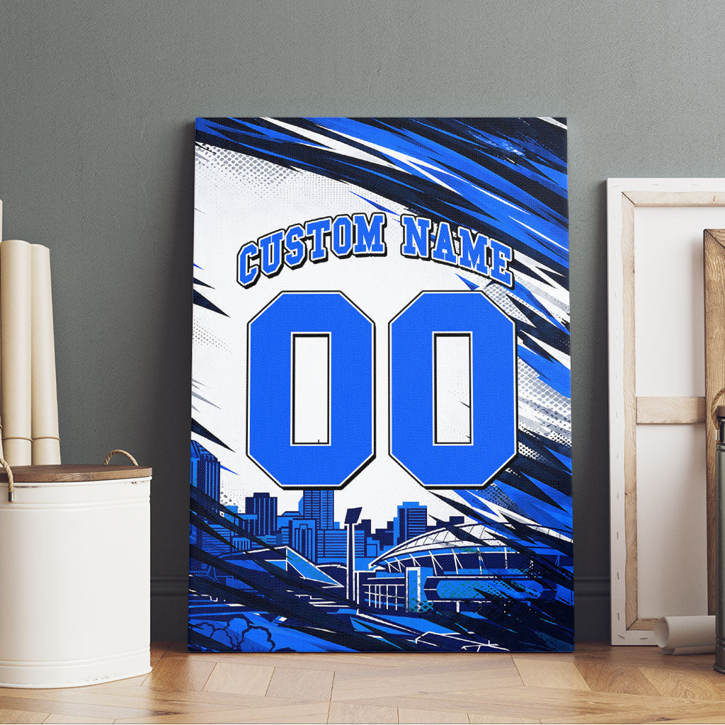 Personalised Adelaide Strikers Cricket Fan Pride Canvas Wall Art Dynamic Cricket Graphic Art With Adelaide City Skyline