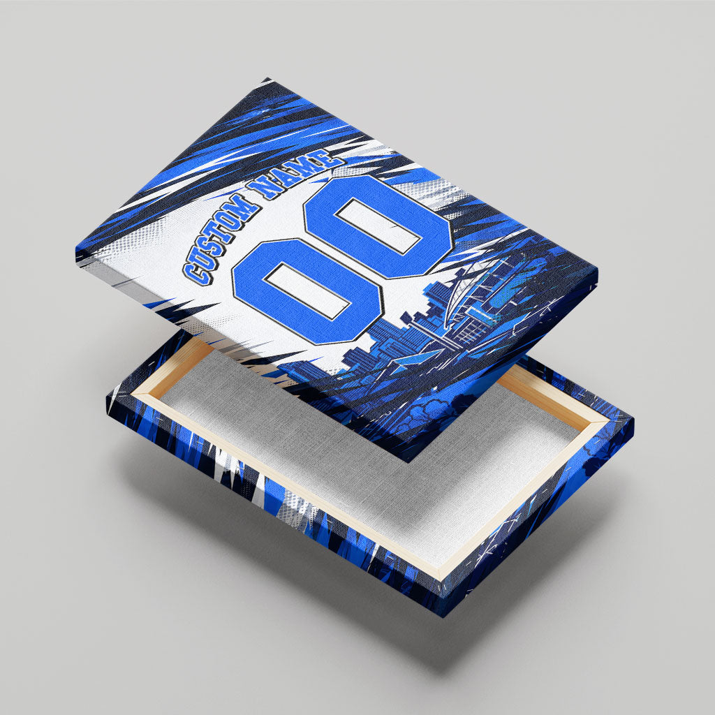Personalised Adelaide Strikers Cricket Fan Pride Canvas Wall Art Dynamic Cricket Graphic Art With Adelaide City Skyline
