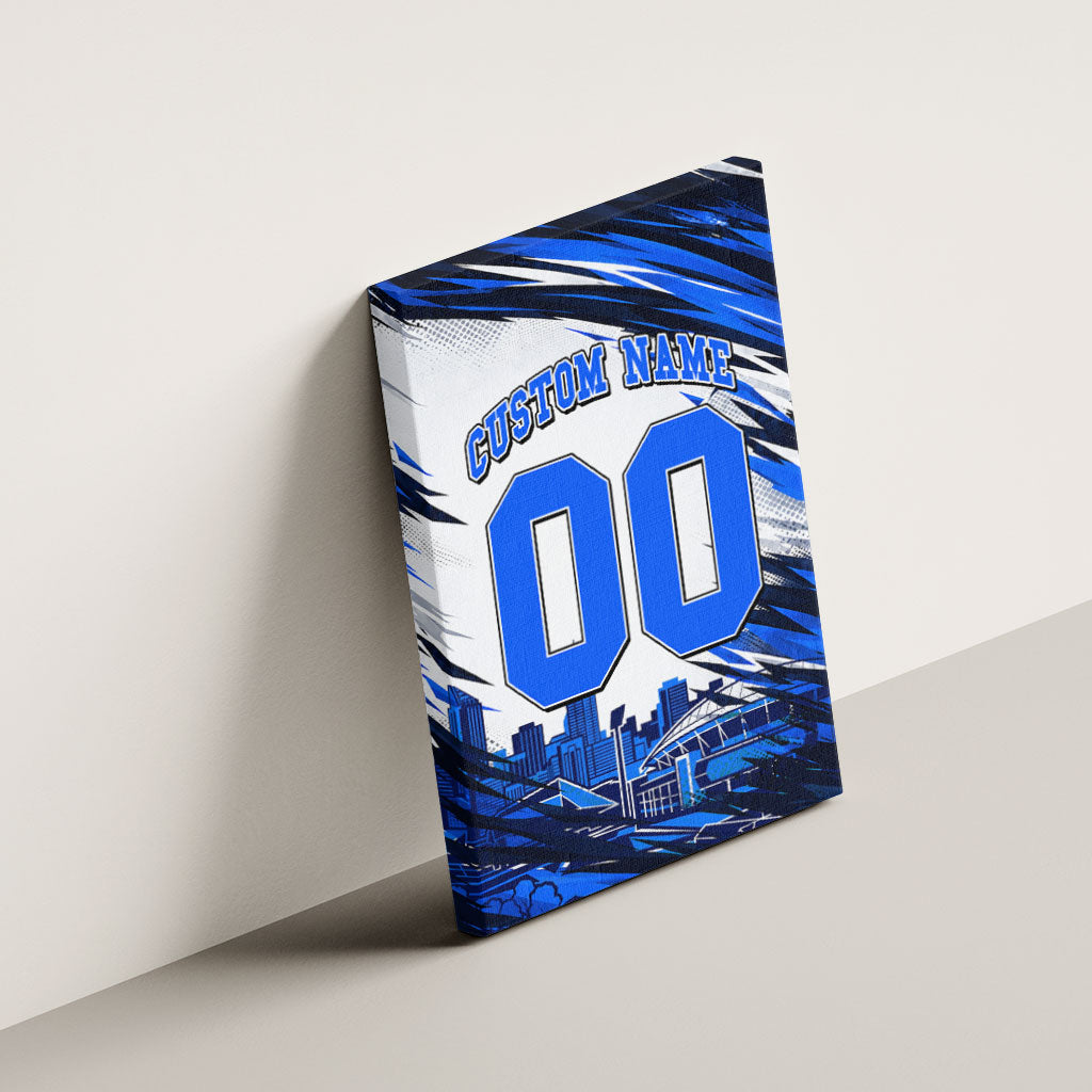 Personalised Adelaide Strikers Cricket Fan Pride Canvas Wall Art Dynamic Cricket Graphic Art With Adelaide City Skyline
