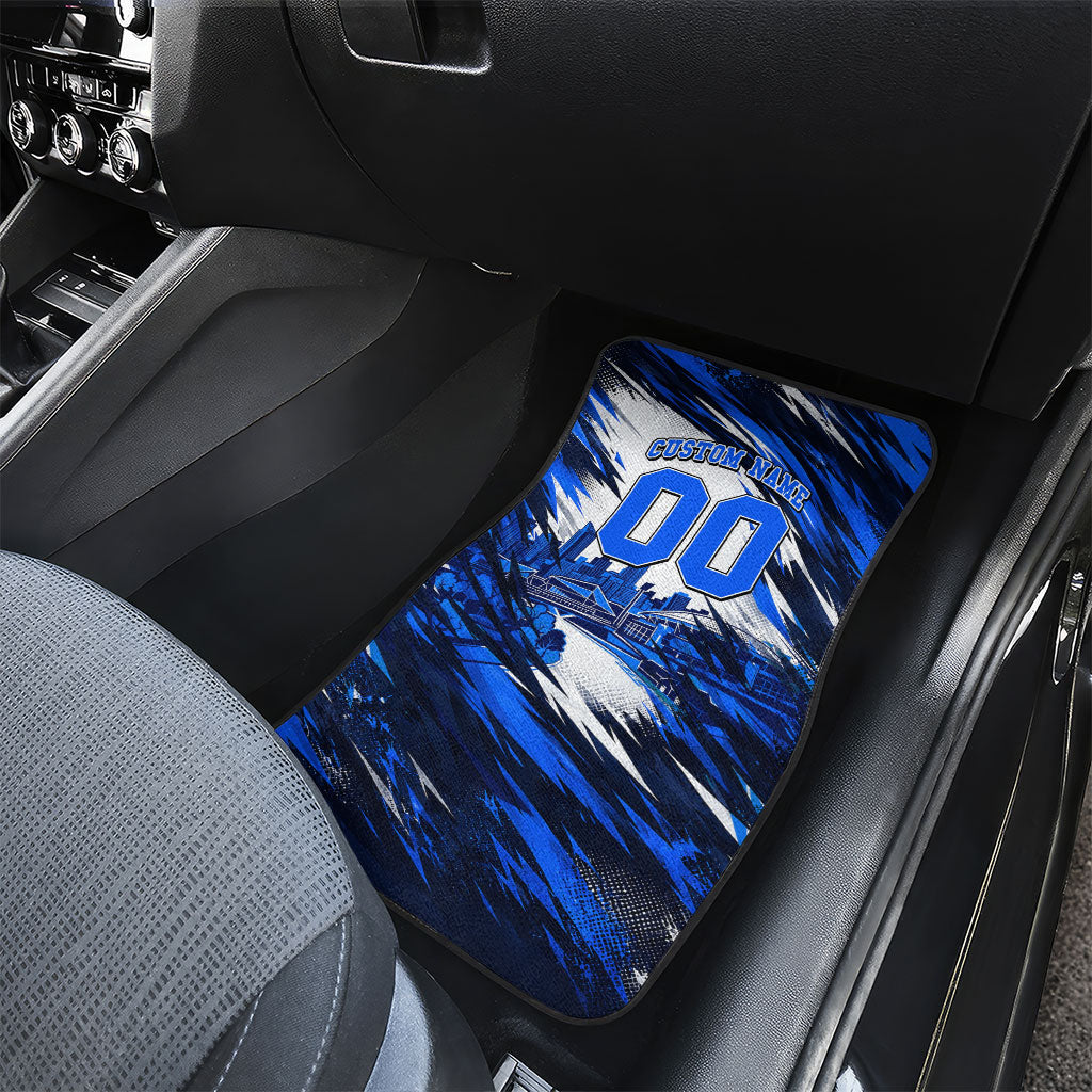 Personalised Adelaide Strikers Cricket Fan Pride Car Mats Dynamic Cricket Graphic Art With Adelaide City Skyline