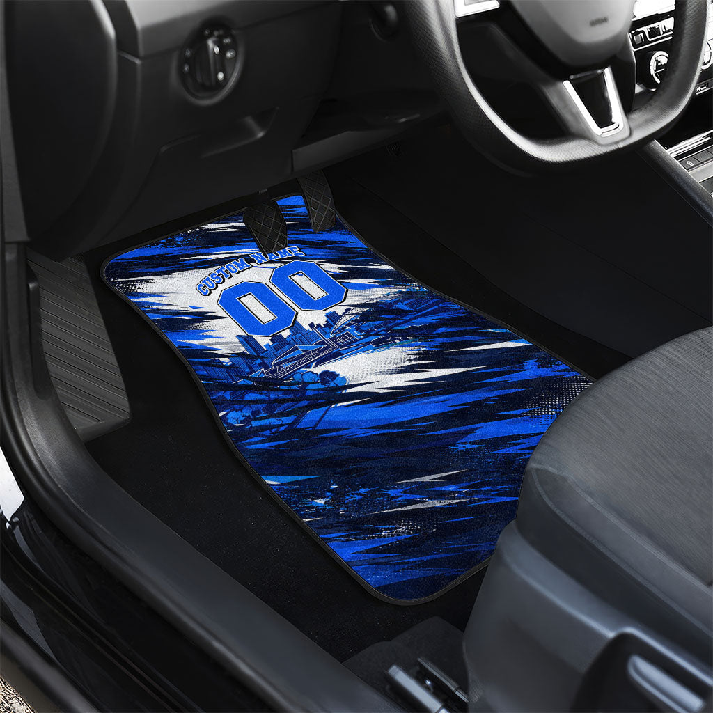 Personalised Adelaide Strikers Cricket Fan Pride Car Mats Dynamic Cricket Graphic Art With Adelaide City Skyline