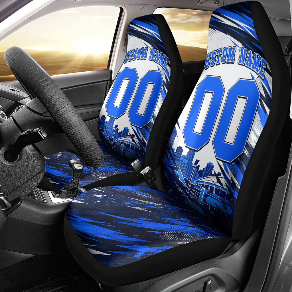 Personalised Adelaide Strikers Cricket Fan Pride Car Seat Cover Dynamic Cricket Graphic Art With Adelaide City Skyline
