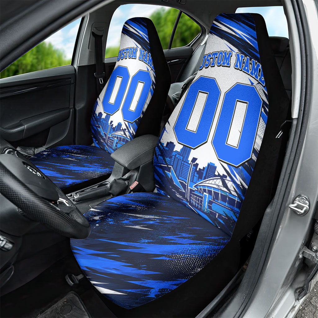 Personalised Adelaide Strikers Cricket Fan Pride Car Seat Cover Dynamic Cricket Graphic Art With Adelaide City Skyline