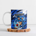 Personalised Adelaide Strikers Cricket Fan Pride Ceramic Mug Dynamic Cricket Graphic Art With Adelaide City Skyline