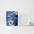 Personalised Adelaide Strikers Cricket Fan Pride Ceramic Mug Dynamic Cricket Graphic Art With Adelaide City Skyline