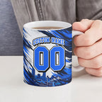 Personalised Adelaide Strikers Cricket Fan Pride Ceramic Mug Dynamic Cricket Graphic Art With Adelaide City Skyline