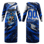 Personalised Adelaide Strikers Cricket Fan Pride Couples Matching Long Sleeve Bodycon Dress and Hawaiian Shirt Dynamic Cricket Graphic Art With Adelaide City Skyline