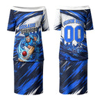 Personalised Adelaide Strikers Cricket Fan Pride Couples Matching Puletasi and Long Sleeve Button Shirt Dynamic Cricket Graphic Art With Adelaide City Skyline