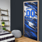 Personalised Adelaide Strikers Cricket Fan Pride Door Cover Dynamic Cricket Graphic Art With Adelaide City Skyline