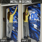 Personalised Adelaide Strikers Cricket Fan Pride Door Cover Dynamic Cricket Graphic Art With Adelaide City Skyline