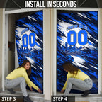Personalised Adelaide Strikers Cricket Fan Pride Door Cover Dynamic Cricket Graphic Art With Adelaide City Skyline