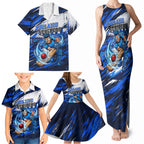 Personalised Adelaide Strikers Cricket Fan Pride Family Matching Tank Maxi Dress and Hawaiian Shirt Dynamic Cricket Graphic Art With Adelaide City Skyline
