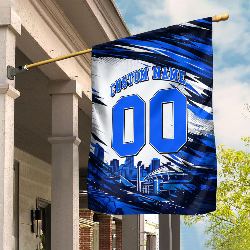 Personalised Adelaide Strikers Cricket Fan Pride Garden Flag Dynamic Cricket Graphic Art With Adelaide City Skyline