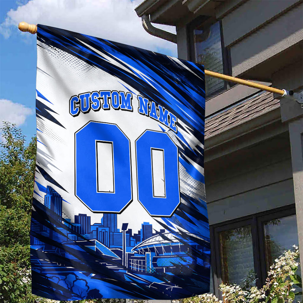 Personalised Adelaide Strikers Cricket Fan Pride Garden Flag Dynamic Cricket Graphic Art With Adelaide City Skyline