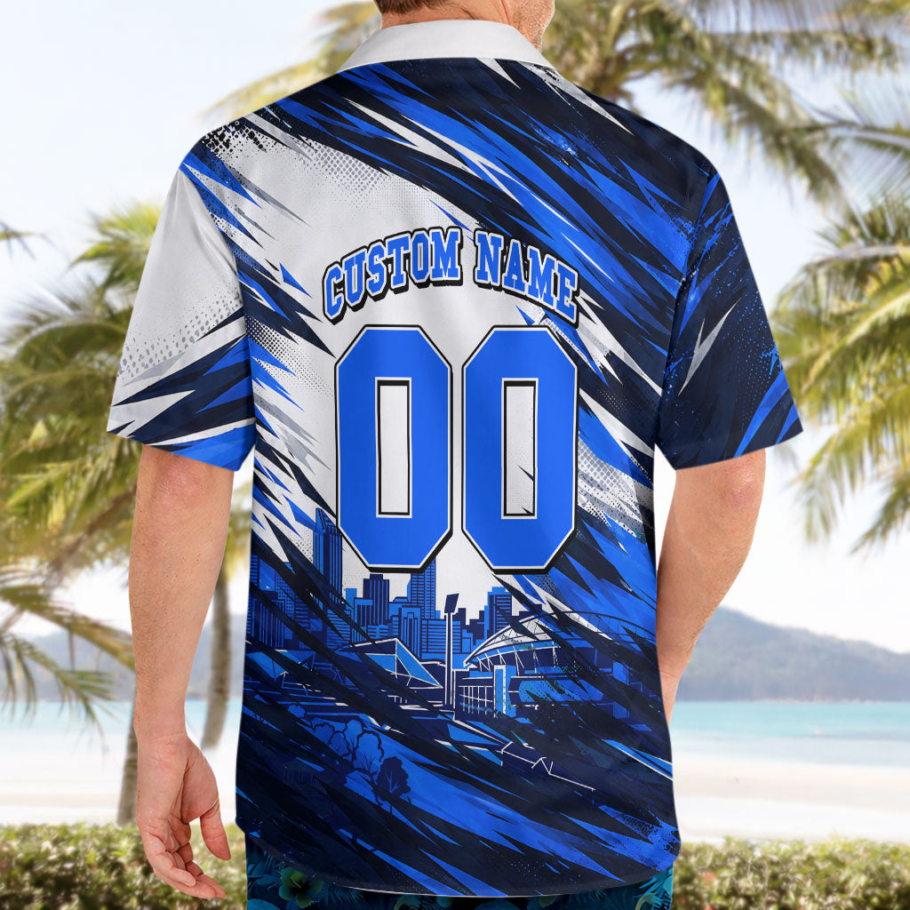 Personalised Adelaide Strikers Cricket Fan Pride Hawaiian Shirt Dynamic Cricket Graphic Art With Adelaide City Skyline