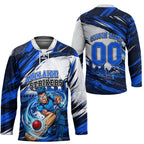 Personalised Adelaide Strikers Cricket Fan Pride Hockey Jersey Dynamic Cricket Graphic Art With Adelaide City Skyline