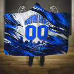Personalised Adelaide Strikers Cricket Fan Pride Hooded Blanket Dynamic Cricket Graphic Art With Adelaide City Skyline