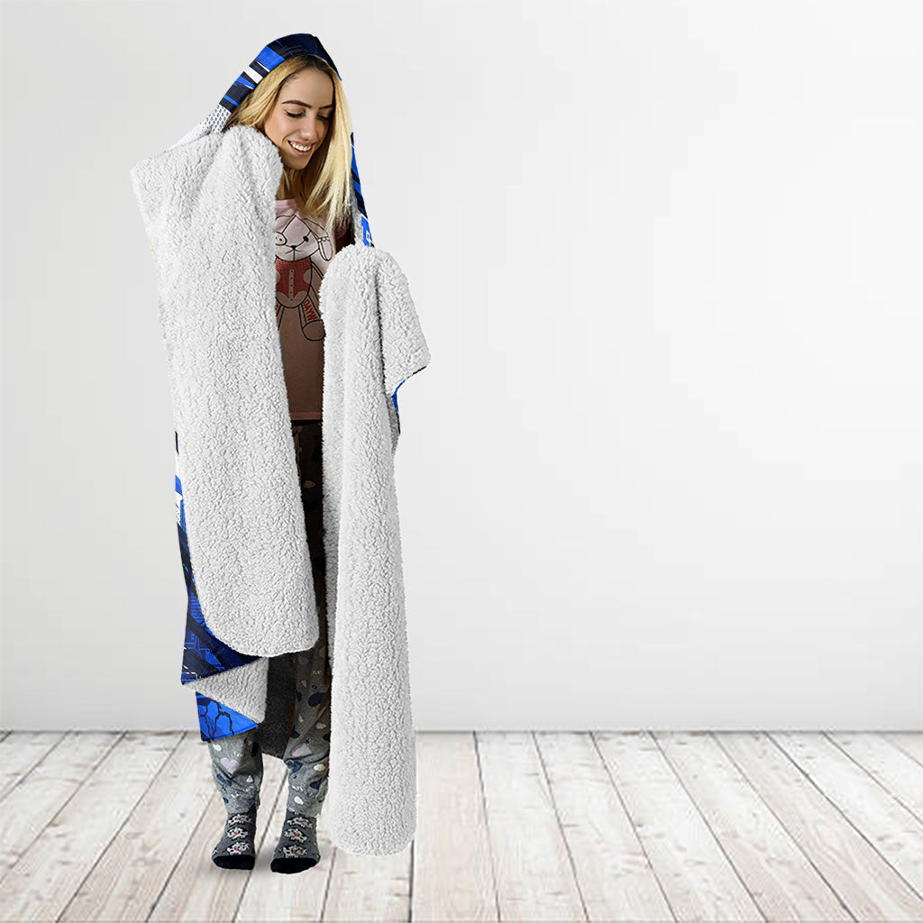 Personalised Adelaide Strikers Cricket Fan Pride Hooded Blanket Dynamic Cricket Graphic Art With Adelaide City Skyline