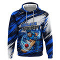Personalised Adelaide Strikers Cricket Fan Pride Hoodie Dynamic Cricket Graphic Art With Adelaide City Skyline