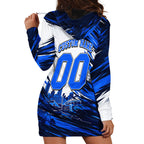 Personalised Adelaide Strikers Cricket Fan Pride Hoodie Dress Dynamic Cricket Graphic Art With Adelaide City Skyline