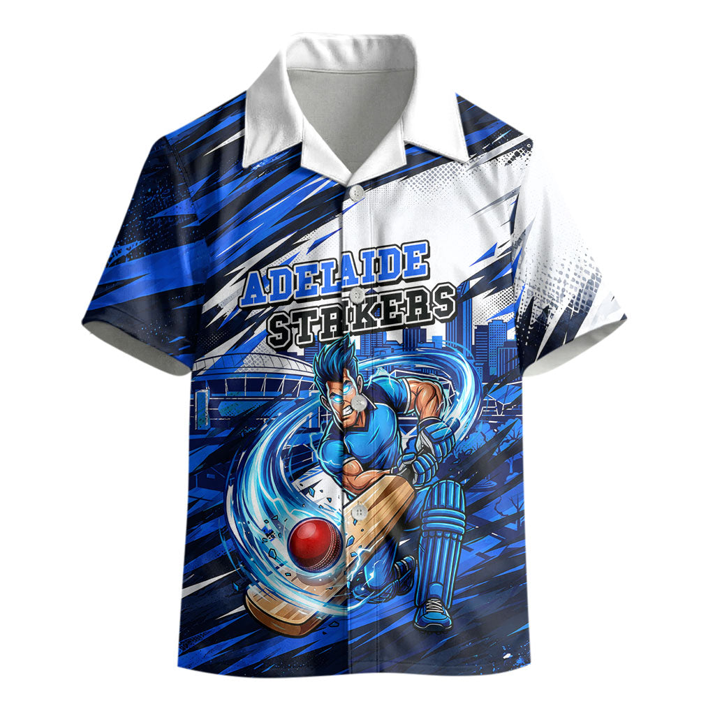 Personalised Adelaide Strikers Cricket Fan Pride Kid Hawaiian Shirt Dynamic Cricket Graphic Art With Adelaide City Skyline