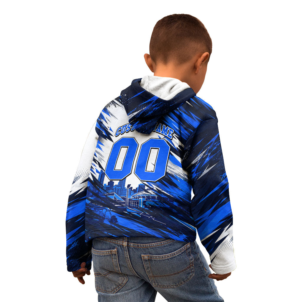 Personalised Adelaide Strikers Cricket Fan Pride Kid Hoodie Dynamic Cricket Graphic Art With Adelaide City Skyline