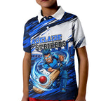 Personalised Adelaide Strikers Cricket Fan Pride Kid Polo Shirt Dynamic Cricket Graphic Art With Adelaide City Skyline
