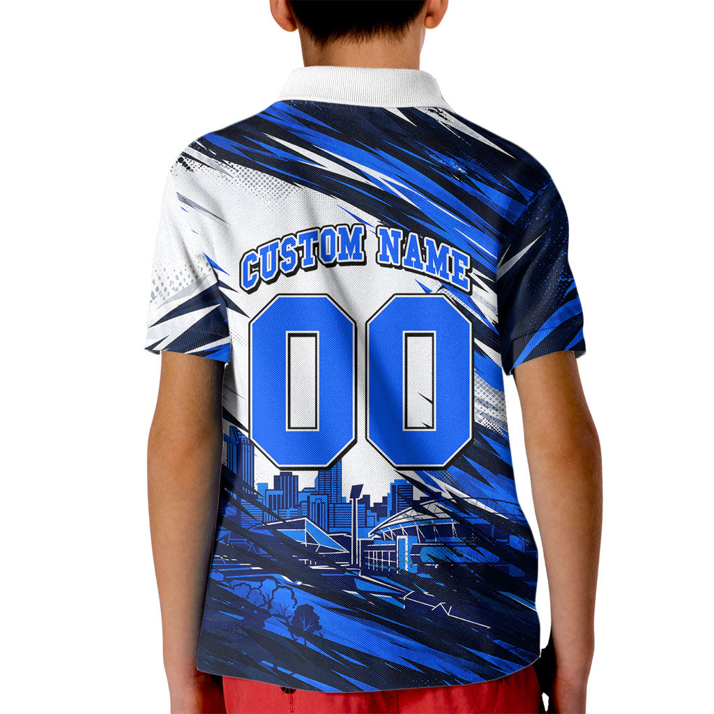 Personalised Adelaide Strikers Cricket Fan Pride Kid Polo Shirt Dynamic Cricket Graphic Art With Adelaide City Skyline