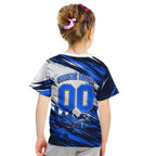 Personalised Adelaide Strikers Cricket Fan Pride Kid T Shirt Dynamic Cricket Graphic Art With Adelaide City Skyline