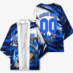 Personalised Adelaide Strikers Cricket Fan Pride Kimono Dynamic Cricket Graphic Art With Adelaide City Skyline