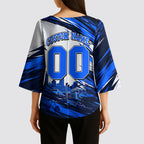 Personalised Adelaide Strikers Cricket Fan Pride Kimono Sleeve Blouse Dynamic Cricket Graphic Art With Adelaide City Skyline