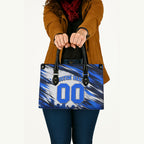 Personalised Adelaide Strikers Cricket Fan Pride Leather Bag Dynamic Cricket Graphic Art With Adelaide City Skyline